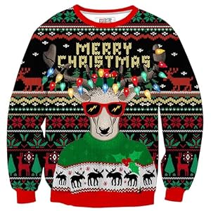 Arvilhill Loose Fit 3D Print Christmas Sweatshirt