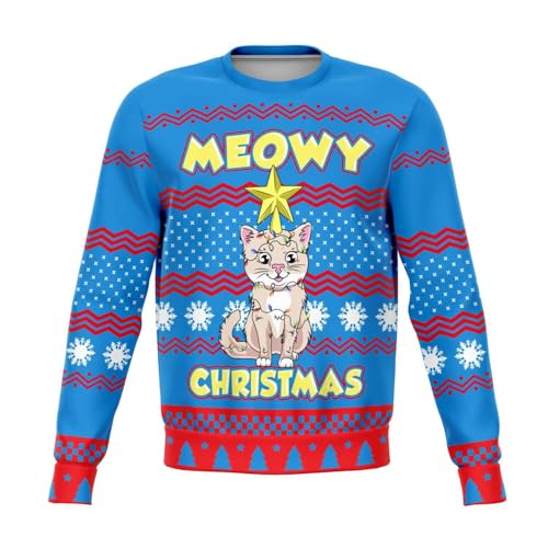 Meowy Christmas Sweatshirt | Unisex Ugly Christmas Sweater, Xmas Sweater, Funny Holiday Sweater, Funny Shirt