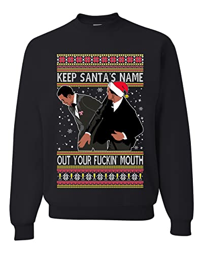 Shark & Hammer Will Chris Slap Award Show Keep Santa’S Name Out Your Mouth Ugly Christmas Sweater Crewneck