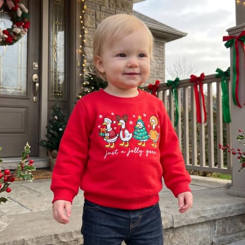 Toddler Boy Girl Christmas Outfit Kids Long Sleeve Goose Sweatshirt Tops - Image 2