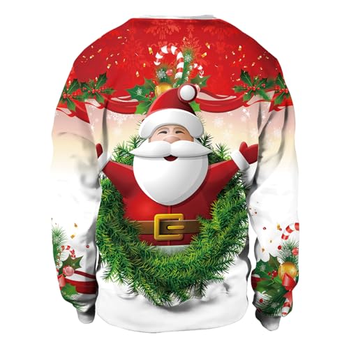 Eciodci Unisex Christmas Ugly Sweatshirt 3D Christmas Tree Xmas Lights Print Pullover Long Sleeve Sweatshirts For Merry Party 3 Eciodci Unisex Christmas Ugly Sweatshirt 3D Christmas Tree Xmas Lights Print Pullover Long Sleeve Sweatshirts For