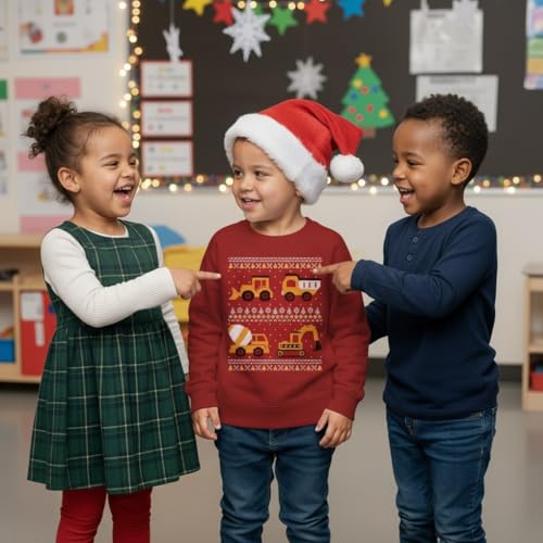 Tstars Dabbing Santa Kids Christmas Sweatshirt Boy Youth Ugly Holiday | Soft Fleece Dabbing Santa Sweatshirt; Great For Christmas, Ugly Sweater Party, Boys Youth Holiday Xmas Gift - Image 3