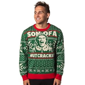 Bioworld Elf The Movie Men’S Buddy Son Of A Nutcracker Ugly Christmas Adult Holiday Knit Pullover Sweater