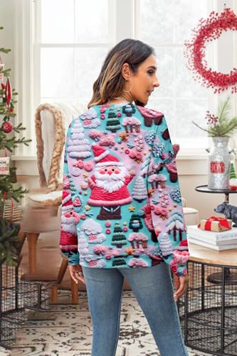 Ugly Christmas Sweatshirt Women Merry Christmas Pullover Funny Animal Tops | Vilove Ugly Christmas Sweatshirt Women Merry Christmas Pullover Funny Animal Graphic Tops Causal Hoodie - Image 3