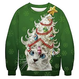 Albizia Unisex Animal Print Crew Neck Ugly Christmas Xmas Pullover Sweatshirt
