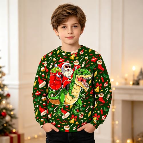 Kids Christmas Ugly Sweatshirt Boys Girls Funny 3D Graphic Xmas Pullover Long Sleeve Jumper Shirts Size 3-16T - Image 3