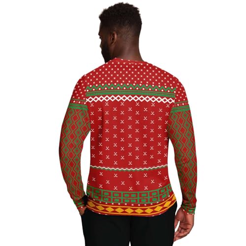 Happy Hockey Days Sweatshirt | Unisex Ugly Christmas Sweater, Xmas Sweater, Holiday Sweater, Funny Sweater, Funny Shirt L Red - Image 3