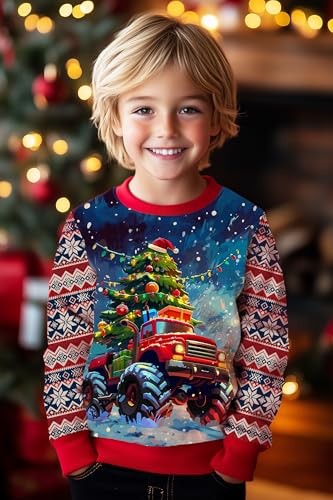 Ddsol Toddler Boys Girls Christmas Sweatshirts Kids Ugly Xmas Pullover Funny 3D Sweater Fleece Warm Tops 4-11 Years 2 Ddsol Toddler Boys Girls Christmas Sweatshirts Kids Ugly Xmas Pullover Funny 3D Sweater Fleece Warm Tops 4-11 Years - Image 2