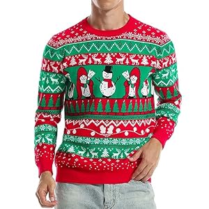 Runhit Unisex Knitted Crew Neck Christmas Jumper