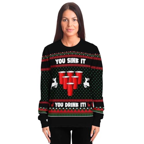 You Sink It You Drink It Sweatshirt | Ugly Christmas Sweater, Holiday Xmas Sweater, Funny Sweater, Funny Shirt - Image 5