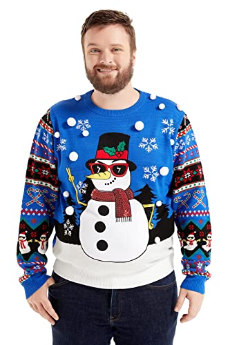 Mens Ugly Christmas Sweater, Women 3D Xmas Holiday Pullover Festive Party | Funny Novelty Knitwear, Adult Couples Family Outfit, Creative Design With Tinsel, Classic Pattern With Santa Elf Reindeer 1 Mens Ugly Christmas Sweater, Women 3D Xmas Holiday Pullover Festive Party