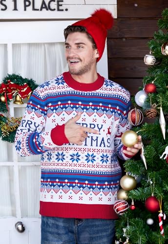 Arvilhill Men’S Christmas Sweaters Holiday Funny Ugly Knitted Pullovers (S-3Xl)