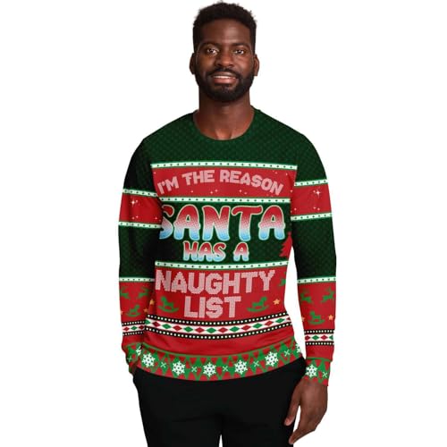 Naughty List Sweatshirt | Unisex Ugly Christmas Sweater, Xmas Sweater, Holiday Sweater, Funny Sweater, Funny Shirt - Image 2
