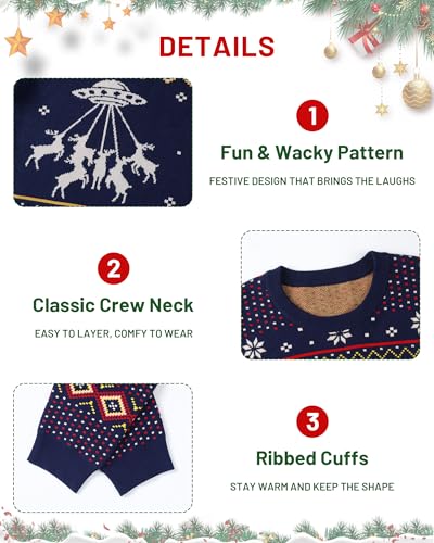Runhit Ugly Christmas Sweater For Men Women Unisex Funny Christmas Sweaters Fun Holiday Pullovers Novelty Xmas Pullover Gift - Image 5