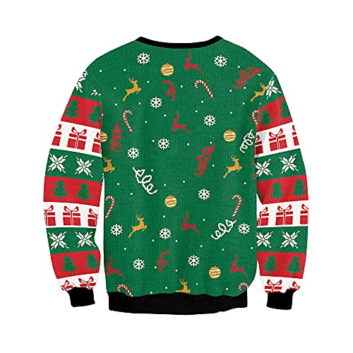 Unisex Ugly Christmas Sweatshirts 3D Printed Funny Graphic Long Sleeve T-Shirt Crewneck Sweatshirts Jesus Greenl - Image 3