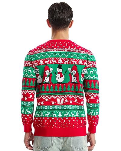 Runhit Ugly Christmas Sweater Men Unisex Crew Neck Knitted Ugly Christmas Sweater Women Funny Pullover For Holiday - Image 2