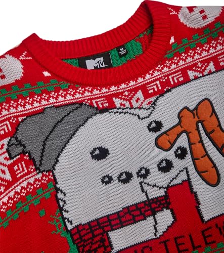 Mtv Mens Ugly Christmas Sweater Long Sleeve Crewneck Pullover Sweater | Soft 100% Acrylic Knit Sweater Fabric, Crew Neck, Long Sleeve, Regular Fit Through The Body - Image 3