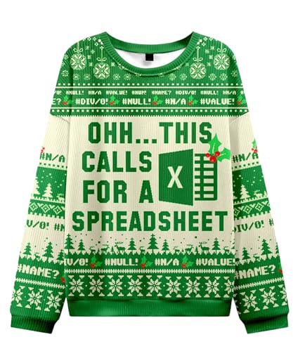 Funny Spreadsheet Ugly Christmas Knit Sweatshirt For Men Women