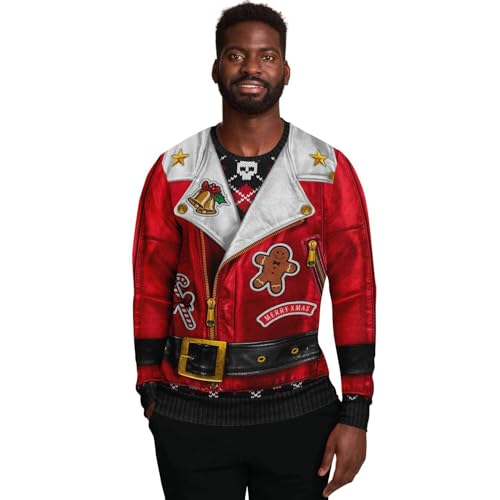 Bad Santa Sweatshirt | Unisex Ugly Christmas Sweater, Xmas Sweater, Holiday Sweater, Funny Sweater, Funny Shirt L Red - Image 2