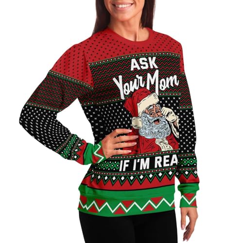 Ask Your Mom If Im Real Sweatshirt | Unisex Ugly Christmas Sweater, Xmas Sweater, Holiday Sweater, Funny Sweater, Funny Shirt - Image 6