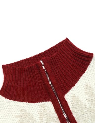 Coofandy Men'S Quarter Zip Pullover Sweater Casual Zip Up Polo Sweater Knit | 1/4 Zip, Ribbed Cuff, Mock Neck, Xmas Snowflake Reindeer Pattern, Classic Fit, Fall Winter Fashion, Christmas New Year Outfit - Image 5