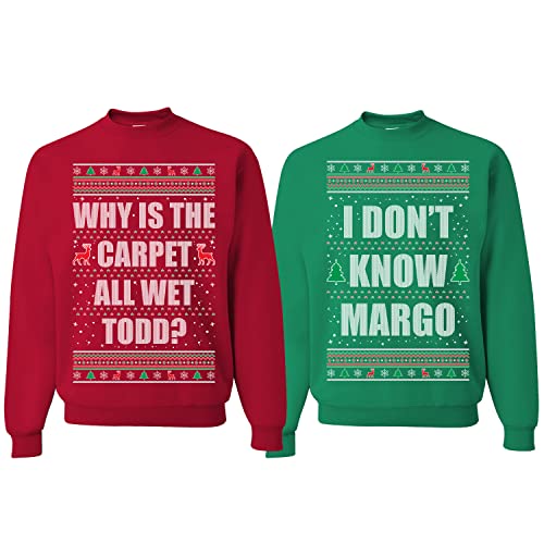 Wild Bobby Why Is The Carpet All Wet Todd Margo Couples Ugly Christmas Graphic Sweatshirts 1 Wild Bobby Why Is The Carpet All Wet Todd Margo Couples Ugly Christmas Graphic Sweatshirts