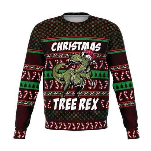 Christmas Tree Rex Sweatshirt | Unisex Ugly Christmas Sweater, Xmas Sweater, Funny Holiday Sweater, Funny Shirt
