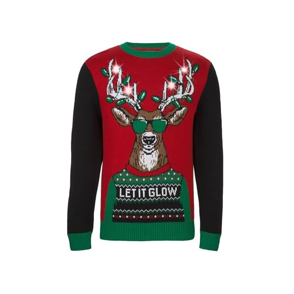 Motion Activated Light-Up Christmas Jumper, Snug Fit