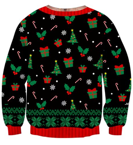 Uideazone Mens Ugly Christmas Sweatshirts Funny 3D Graphic Pullover Shirts - Image 4
