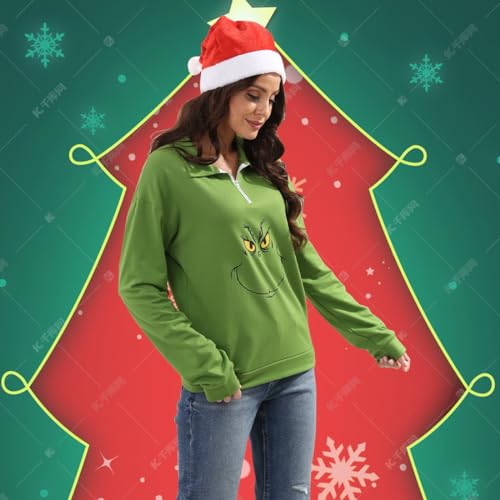 New Pullover Ugly Christmas Sweaters Cartoon Character Green Monster Print Unisex Sweatshirt With Christmas Hat 4 New Pullover Ugly Christmas Sweaters Cartoon Character Green Monster Print Unisex Sweatshirt With Christmas Hat - Image 4