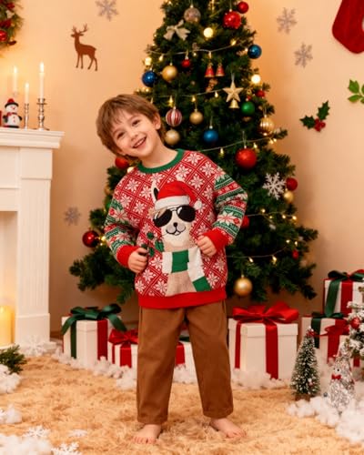Boys Girls Ugly Christmas Sweatshirt Kids 3D Funny Xmas Long Sleeve Dinosaurs Pullover Sweater Tops T-Shirt - Image 2