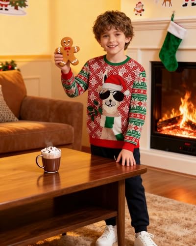 Boys Girls Ugly Christmas Sweatshirt Kids 3D Funny Xmas Long Sleeve Dinosaurs Pullover Sweater Tops T-Shirt - Image 4