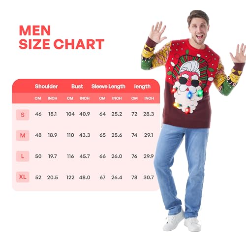 Joyin Led Light Up Ugly Christmas Sweater Men