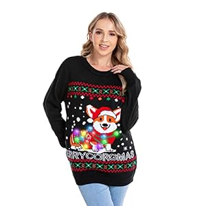 Hsctek Light-Up Knitted Christmas Jumper For Women