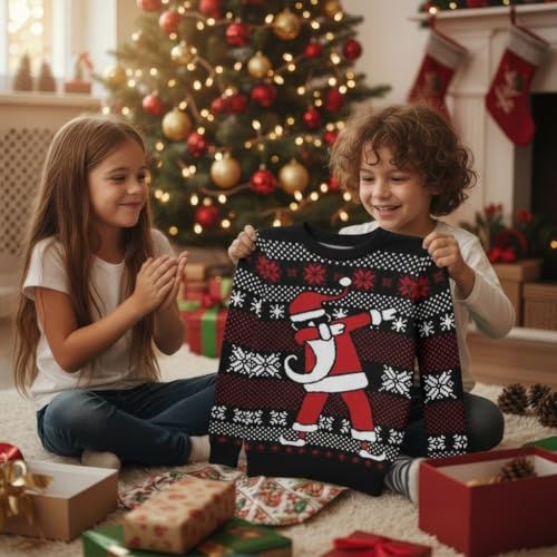 Tstars Kids Ugly Christmas Sweater Dino Gamer Swishmas Boy Girl Holiday | Soft Fleece Kids Ugly Christmas Sweatshirt; Great For Holiday Party, Gamer And Dino Fans, Boys Girls Xmas Gift - Image 4