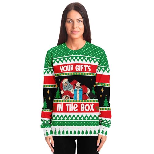 Gift In The Box Sweatshirt | Unisex Ugly Christmas Sweater, Xmas Sweater, Holiday Sweater, Funny Sweater, Funny Shirt L Green - Image 4