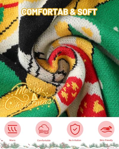 Runhit Boys Ugly Christmas Sweater Kids Funny Crew Neck Knitted Christmas Pullover For Xmas Holiday - Image 4