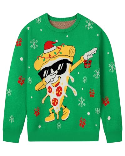 Runhit Boys Ugly Christmas Sweater Kids Funny Crew Neck Knitted Christmas Pullover For Xmas Holiday