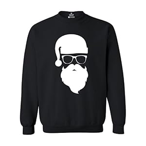 Shop4Ever Hipster Santa With Sunglasses Ugly Christmas Crewneck Sweatshirts 3 Shop4Ever Hipster Santa With Sunglasses Ugly Christmas Crewneck Sweatshirts