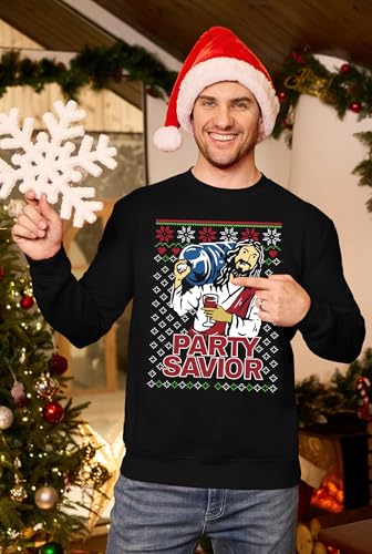 Arvilhill Men’S Fleece-Lined Christmas Sweatshirt Funny Xmas Crewneck Graphic Pullover (S-3Xl)