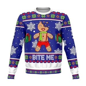 'Bite Me' Gingerbread Christmas Jumper, Unisex