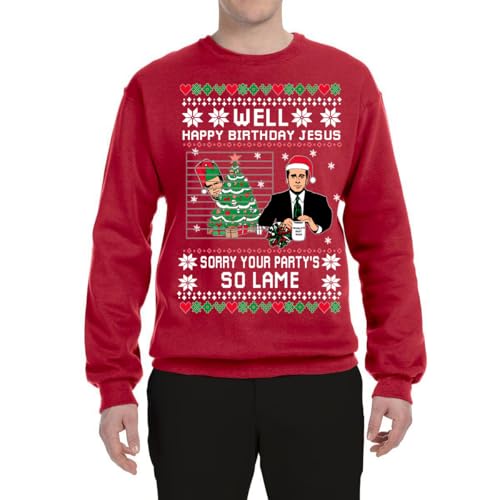Well Happy Birthday Jesus Funny Quote Office Ugly Christmas Sweater Unisex 2 Well Happy Birthday Jesus Funny Quote Office Ugly Christmas Sweater Unisex