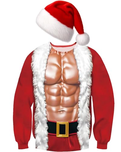 Ugly Christmas Sweatshirt With Santa Hat