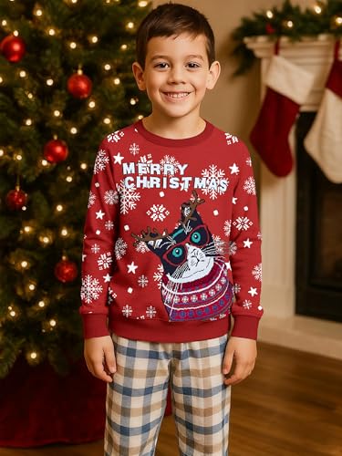Ugly Christmas Sweatshirts For Kids Xmas Animal Pullover 5-14 Years | 5-14 Years,Soft Fabric,Novelty,Party,Long Sleeve - Image 6