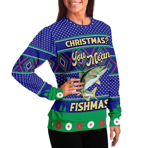 Merry Fishmas Sweatshirt | Unisex Ugly Christmas Sweater, Xmas Sweater, Funny Holiday Sweater, Funny Shirt - Image 6