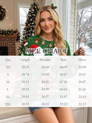 Ugly Christmas Sweatshirt Women Cat Xmas Pullover Tops - Image 7