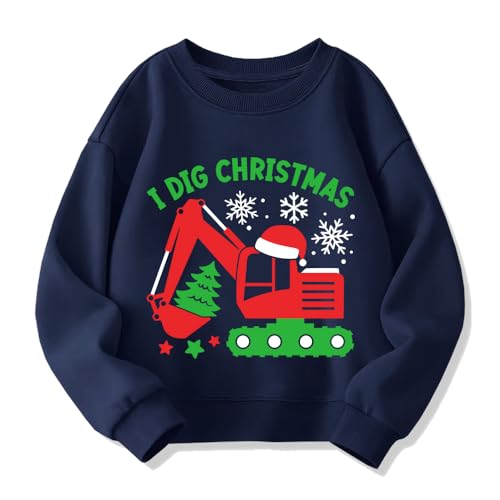Kids Christmas Sweatshirt Boys Girls Ugly Xmas Santa Dinosaur Graphic Shirt Toddler Long Sleeve Pullover Outfit Tops