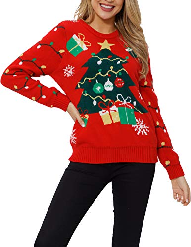 Ventelan Women'S Christmas Sweater Funny Christmas Tree Ugly Pullover Snowflake Long Sleeve Sweater Shirt - Image 2