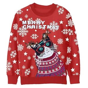 Ugly Christmas Sweatshirts For Kids Xmas Animal Pullover 5-14 Years | 5-14 Years,Soft Fabric,Novelty,Party,Long Sleeve 9 Kids' Animal Christmas Pullover, Ages 5-14