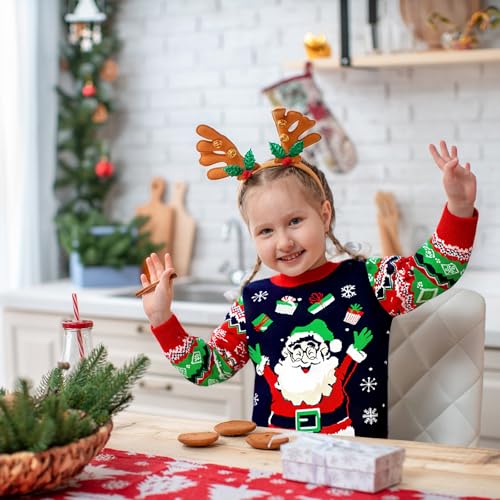 Toddler Ugly Christmas Sweater Boy Girl Funny Xmas Sweatshirt Kids Reindeer Santa Knit Pullover Holiday Tops 3-7 Years - Image 3